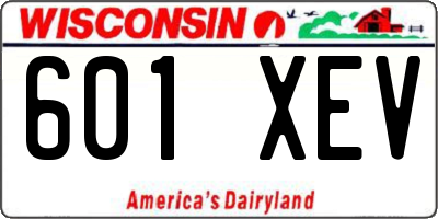 WI license plate 601XEV