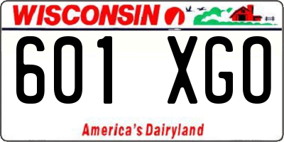 WI license plate 601XGO