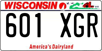 WI license plate 601XGR