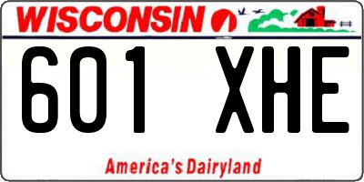 WI license plate 601XHE