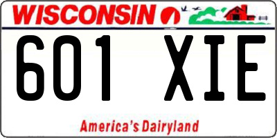 WI license plate 601XIE