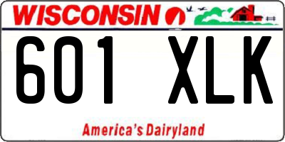 WI license plate 601XLK