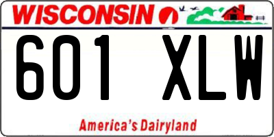 WI license plate 601XLW