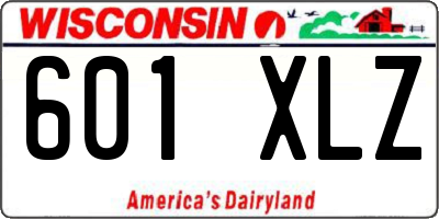 WI license plate 601XLZ
