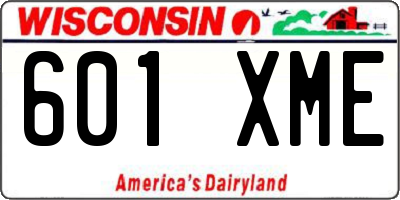 WI license plate 601XME