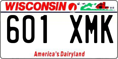 WI license plate 601XMK