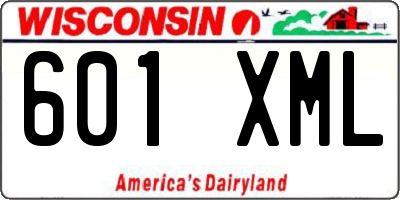 WI license plate 601XML