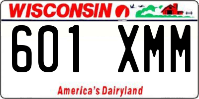 WI license plate 601XMM