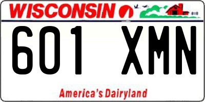 WI license plate 601XMN