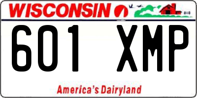 WI license plate 601XMP