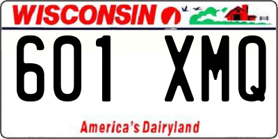 WI license plate 601XMQ