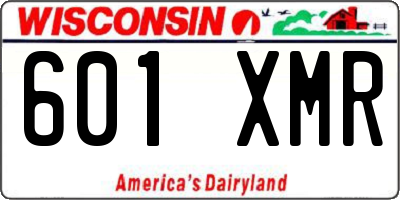 WI license plate 601XMR
