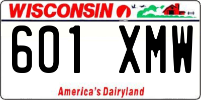 WI license plate 601XMW