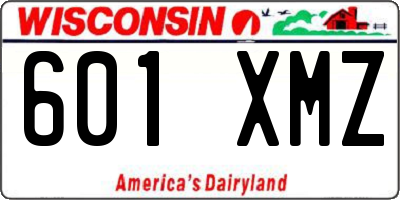 WI license plate 601XMZ