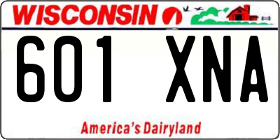 WI license plate 601XNA