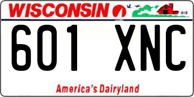WI license plate 601XNC