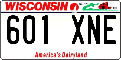 WI license plate 601XNE