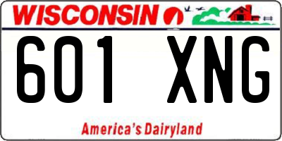 WI license plate 601XNG