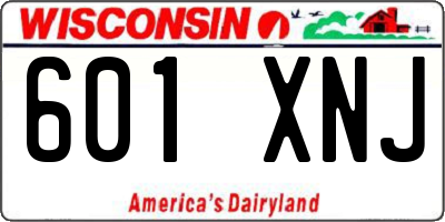 WI license plate 601XNJ