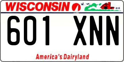 WI license plate 601XNN