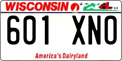 WI license plate 601XNO