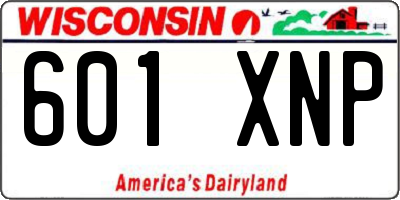 WI license plate 601XNP