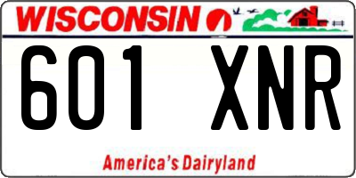 WI license plate 601XNR