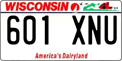 WI license plate 601XNU