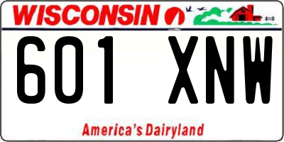 WI license plate 601XNW