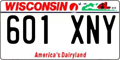 WI license plate 601XNY