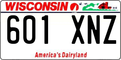 WI license plate 601XNZ