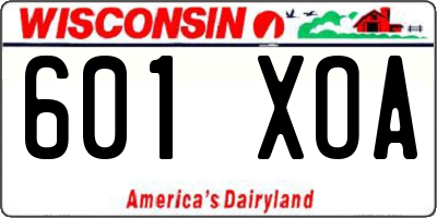 WI license plate 601XOA