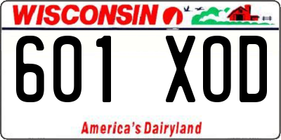 WI license plate 601XOD