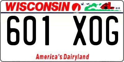 WI license plate 601XOG