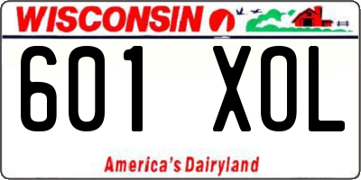 WI license plate 601XOL