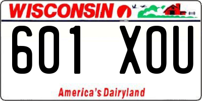 WI license plate 601XOU