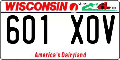 WI license plate 601XOV