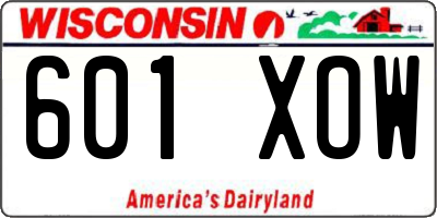 WI license plate 601XOW