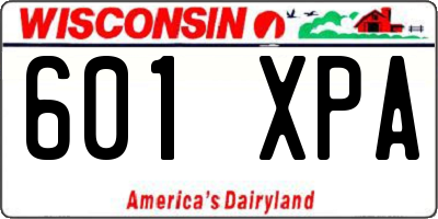 WI license plate 601XPA