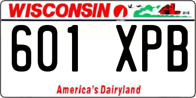 WI license plate 601XPB
