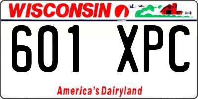 WI license plate 601XPC