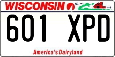 WI license plate 601XPD