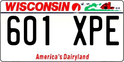 WI license plate 601XPE