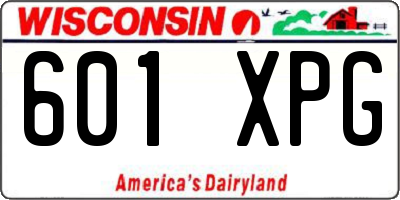 WI license plate 601XPG
