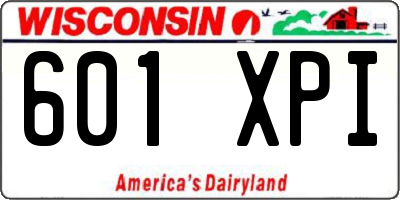 WI license plate 601XPI