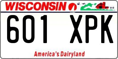 WI license plate 601XPK