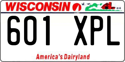 WI license plate 601XPL