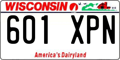 WI license plate 601XPN