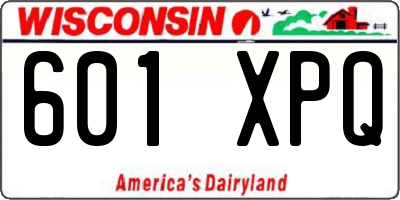 WI license plate 601XPQ