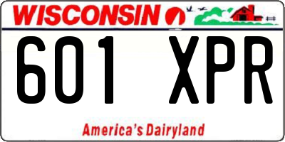 WI license plate 601XPR